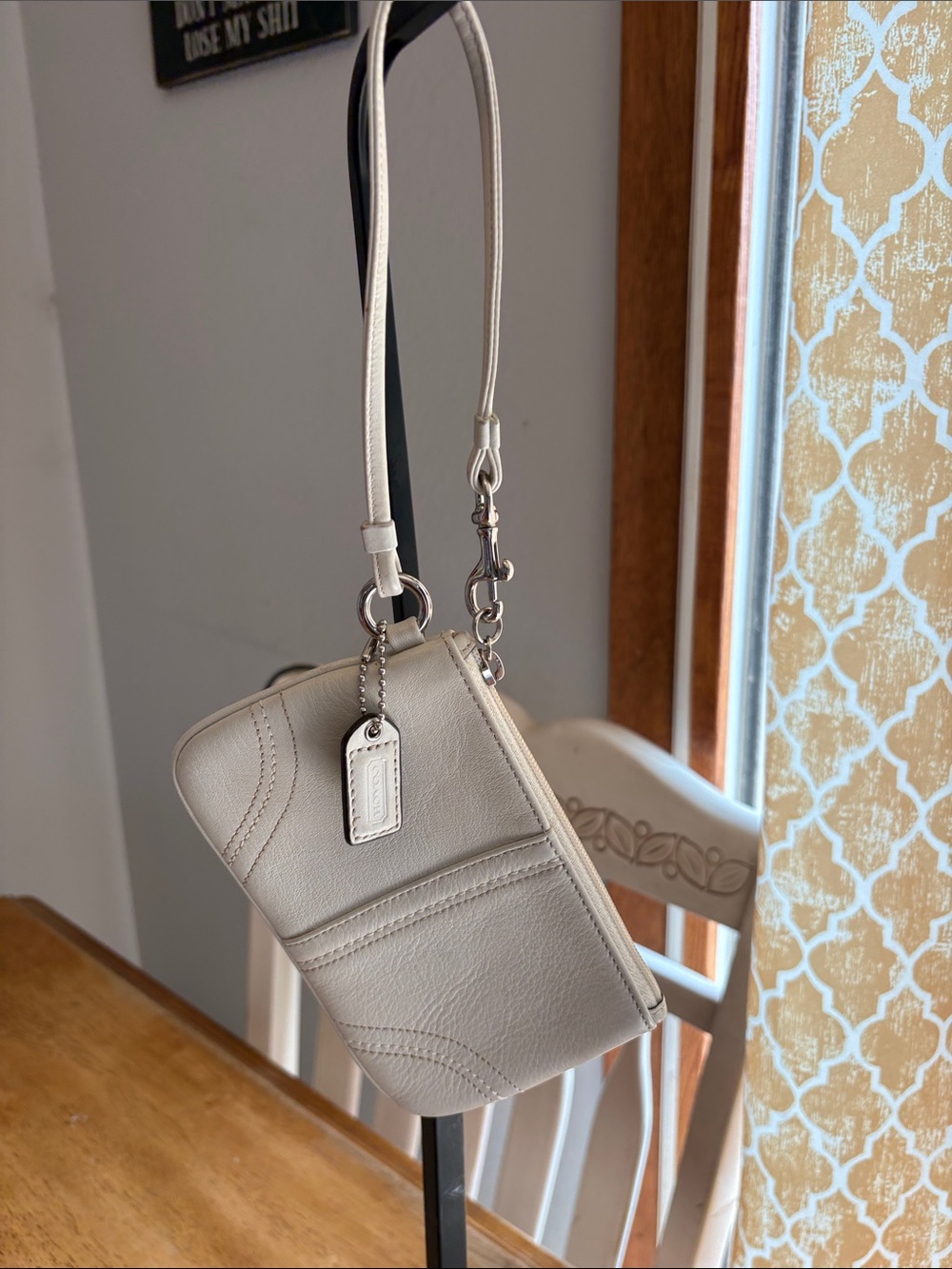 Coach Cream Wristlet